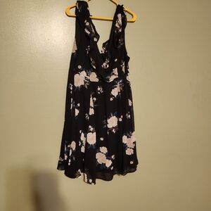 Black, Floral Spring Dress